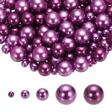 4/6/8/12/14mm Pearl Bead for Vase Filler, 600 Pcs Floating Beads, Purple