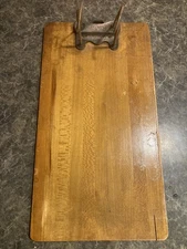 Antique Clip Board Acorn A C McC & Co Chicago Copper Clip 9x17” Wood