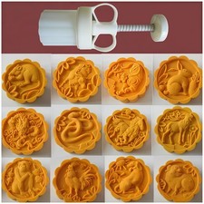 Mold 50g- Cookie Stamps Plastic Hand Press Shape Kitchen Gadgets DIY White