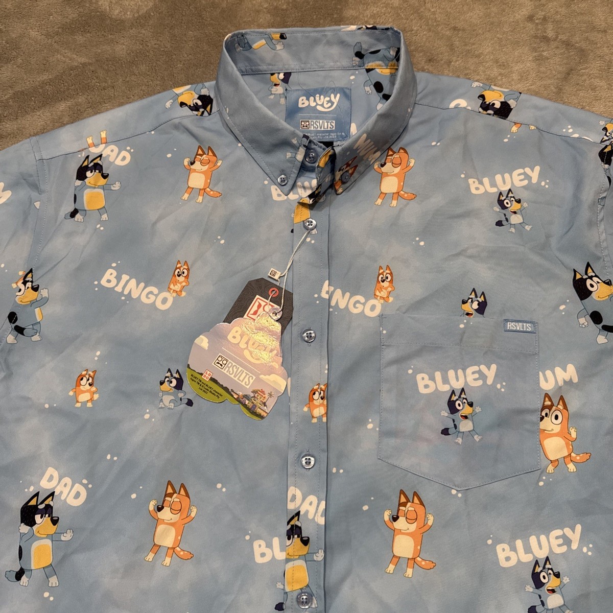 bluey dress shirt Bluey Hawaiian Button Down Dress Shirt 2T