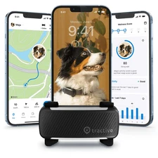 Smart GPS Dog Tracker with Vital Signs Monitoring (Black)