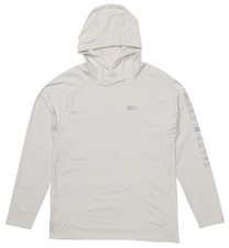 Salty Crew Apex Perforated Men's Hooded Sun Shirt - Light Grey - New