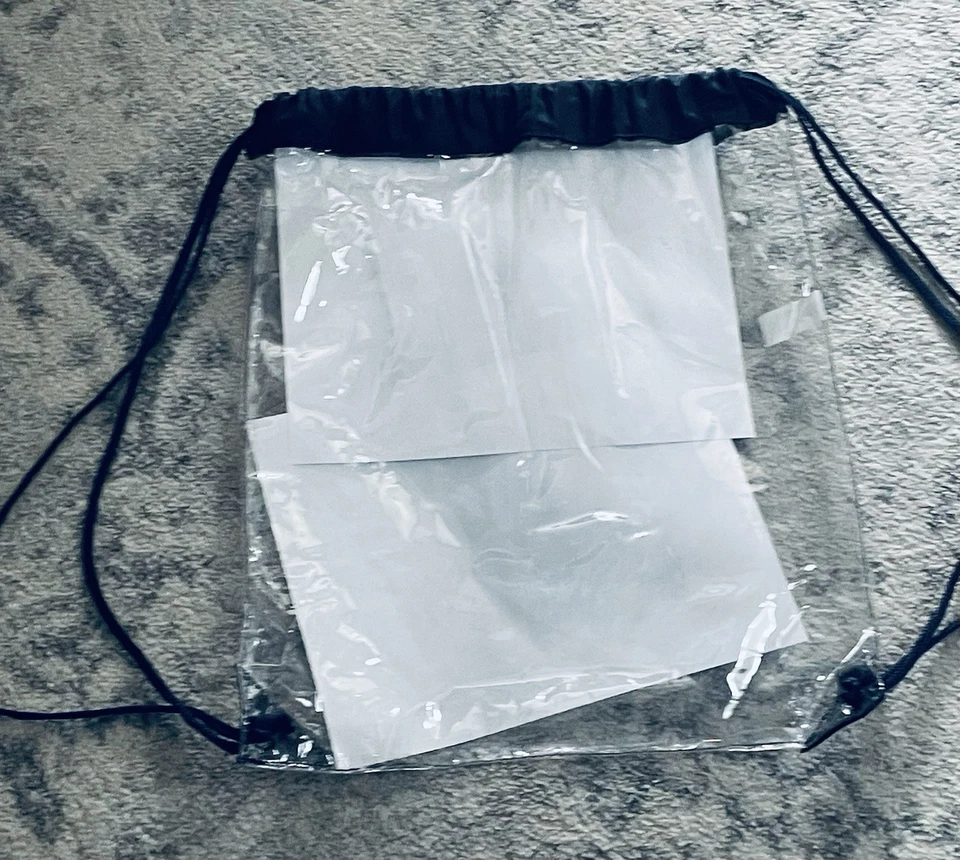 "Mochila Ryder Cup 2025 Bethpage negra voluntaria cuerda transparente 14""x17""" Foto 2 de 4