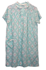 Vtg Philmaid Nightgown Robe Housecoat Size 18/20 Blue Polka Dot Pink Flowers