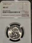 1947 S Washington Quarter MS67