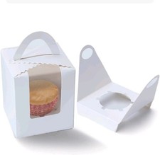 6 Stück Cupcake-Boxen mit Griff und Sichtfenster