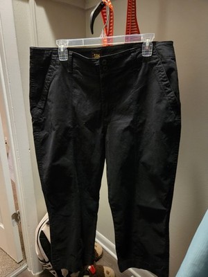 Lee Black Stretch Chino Pants Men's Size 16 Regular Fit Straight Leg