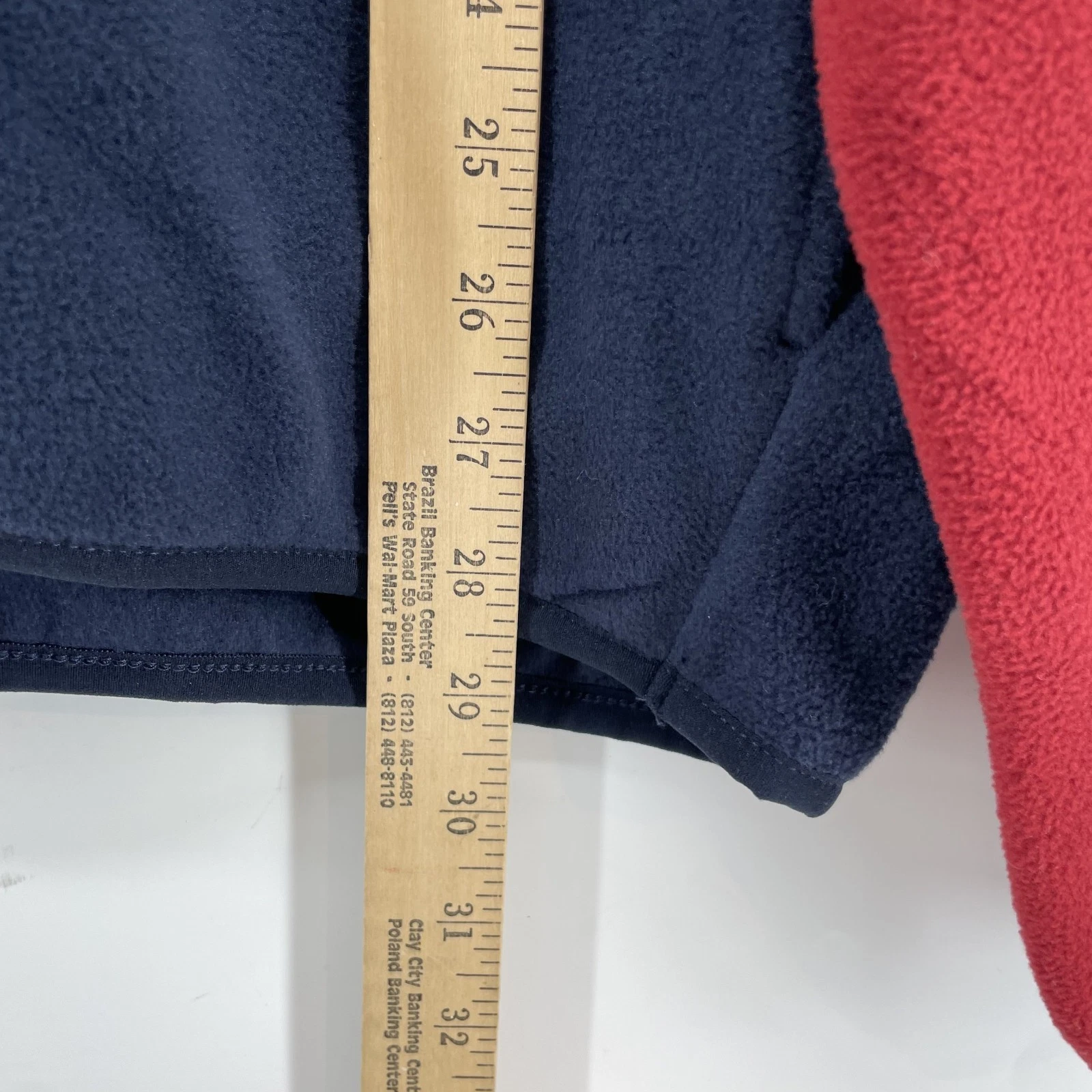 Lands End Mens 1/4 Snap XL Red Blue Color Block Fleece Pullover Jacket NWT - product detail image 7