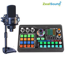 Zealsound Professional Podcast Microphone SoundCard Kit for PC Smartphone Laptop