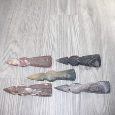 5 Stone Ornamental Tomahawk Heads 4262 Agate Jasper Axe Hatchet Ax