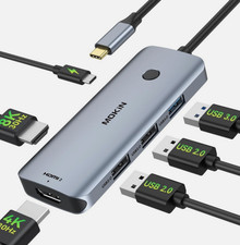 Docking Station USB C to Dual HDMI Adapter - MOKiN 6 in 1 MODEL MOUC0414