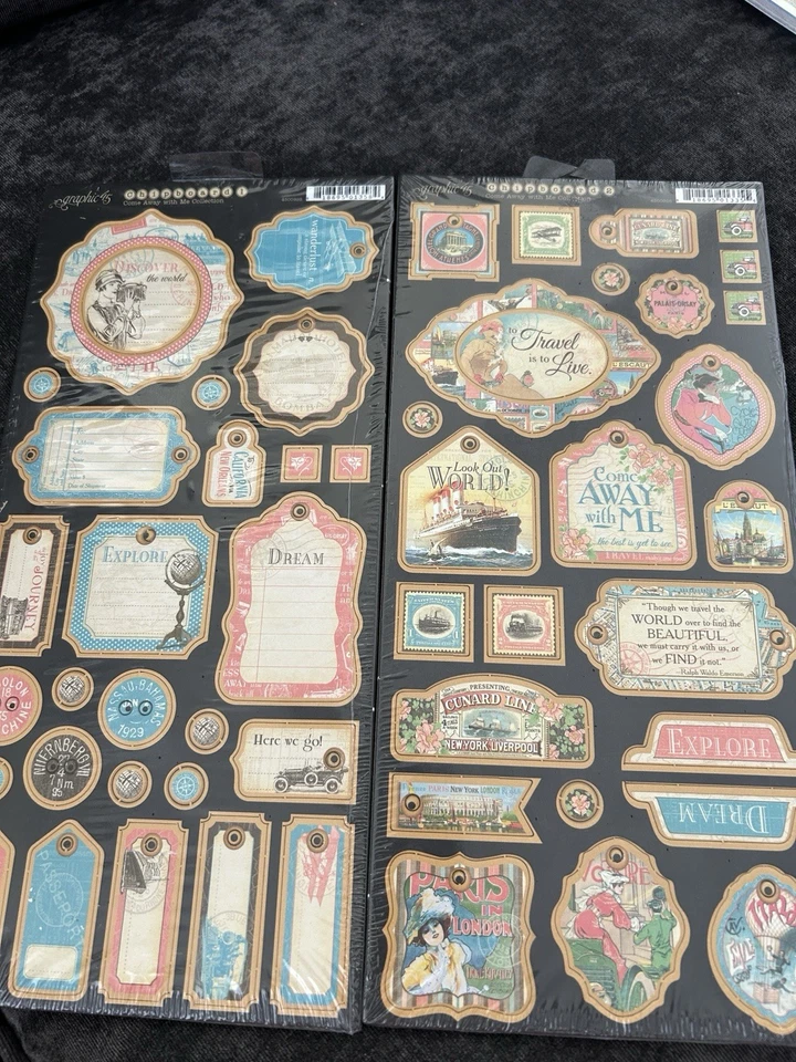 Graphic 45 Come Away with Me 12 x12 纸板和刨花板纸 — 第 2/2 张图片