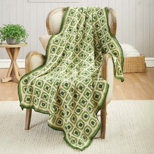 Herrschners Fields of Green Throw Crochet Kit