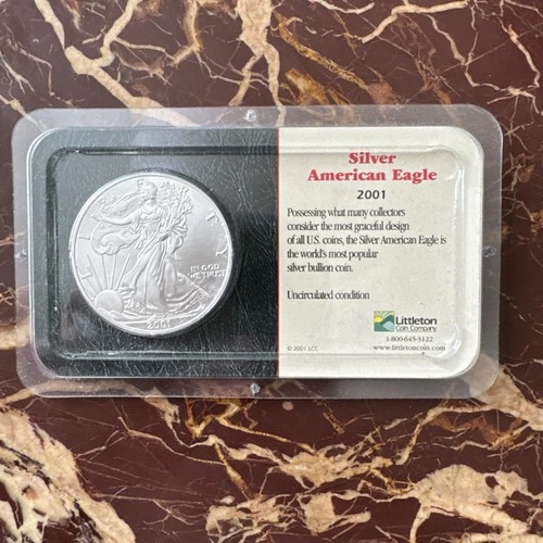 2001 American Silver Eagle 1 oz .999 Fine Silver Uncirculated Littleton Pack