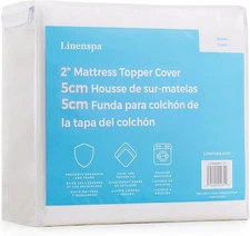 Linenspa 3 Inch Mattress Topper Cover Twin – Cover Only – Machine Washable