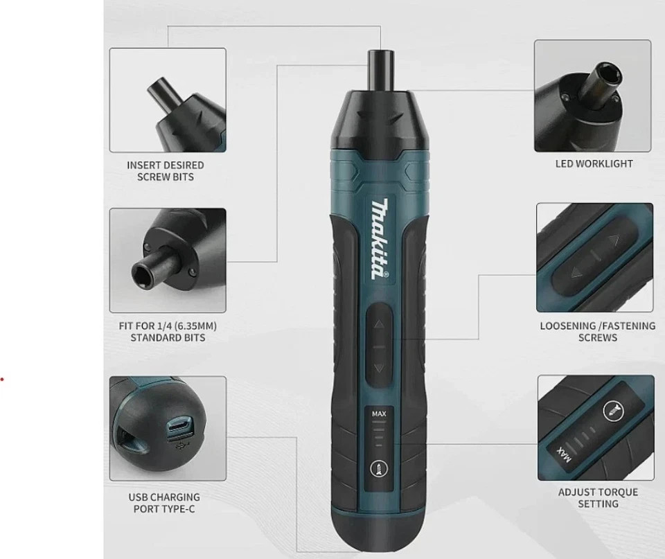 새로운 마키타 3.6V 무선 전동 드라이버 - 고속 충전, 1300mAh 배터리 5