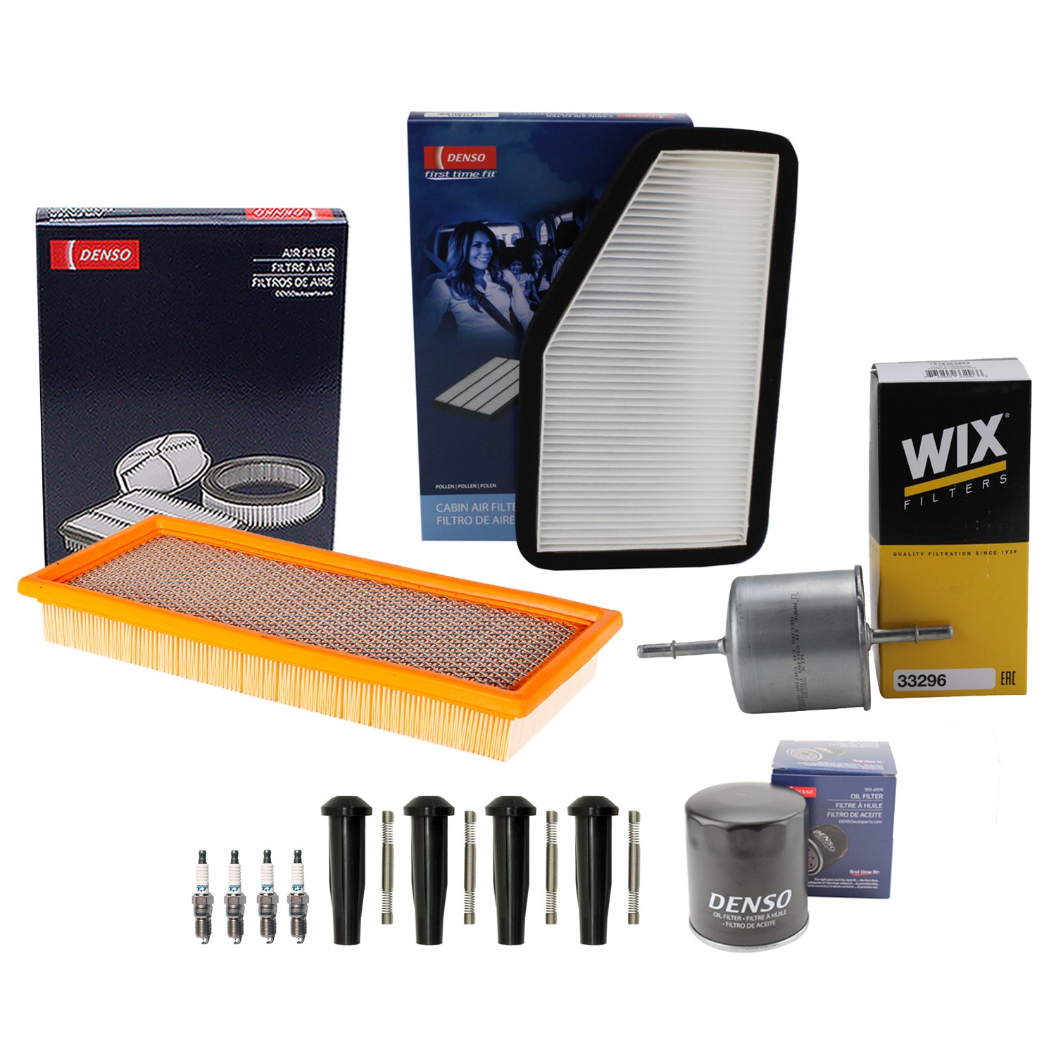 Denso Tune Up Kit 4 Spark Plugs  Boots Kit for Tribute 2.3L L4 DOHC FHEV Vin H