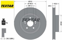2X Bremsscheibe Textar 92167703 2 Bremsscheiben Vorderachse Vorne FüR Renault