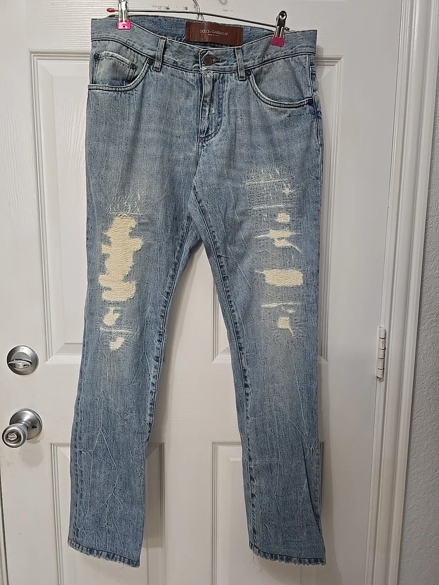 00s dolce&gabbana 14 grey damaged denim Vintage Dolce and Gabbana
