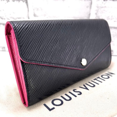 Louis Vuitton Epi Noir Pink Portefeuille Sarah Wallet Women's Pre-owned From Jap