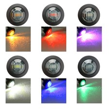 3/4" Smoked Round 3LED Bullet Clearance Side Marker Lights For Truck Trailer RV