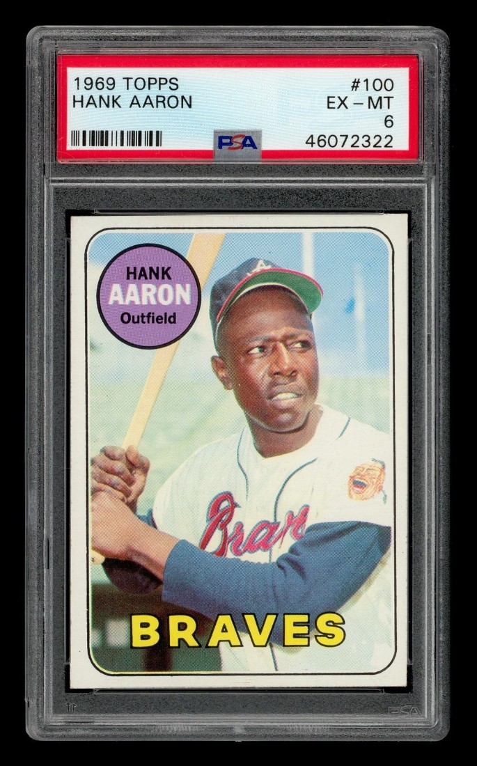 1969 Topps Set-Break #100 Hank Aaron PSA 6 EX-MT view 1