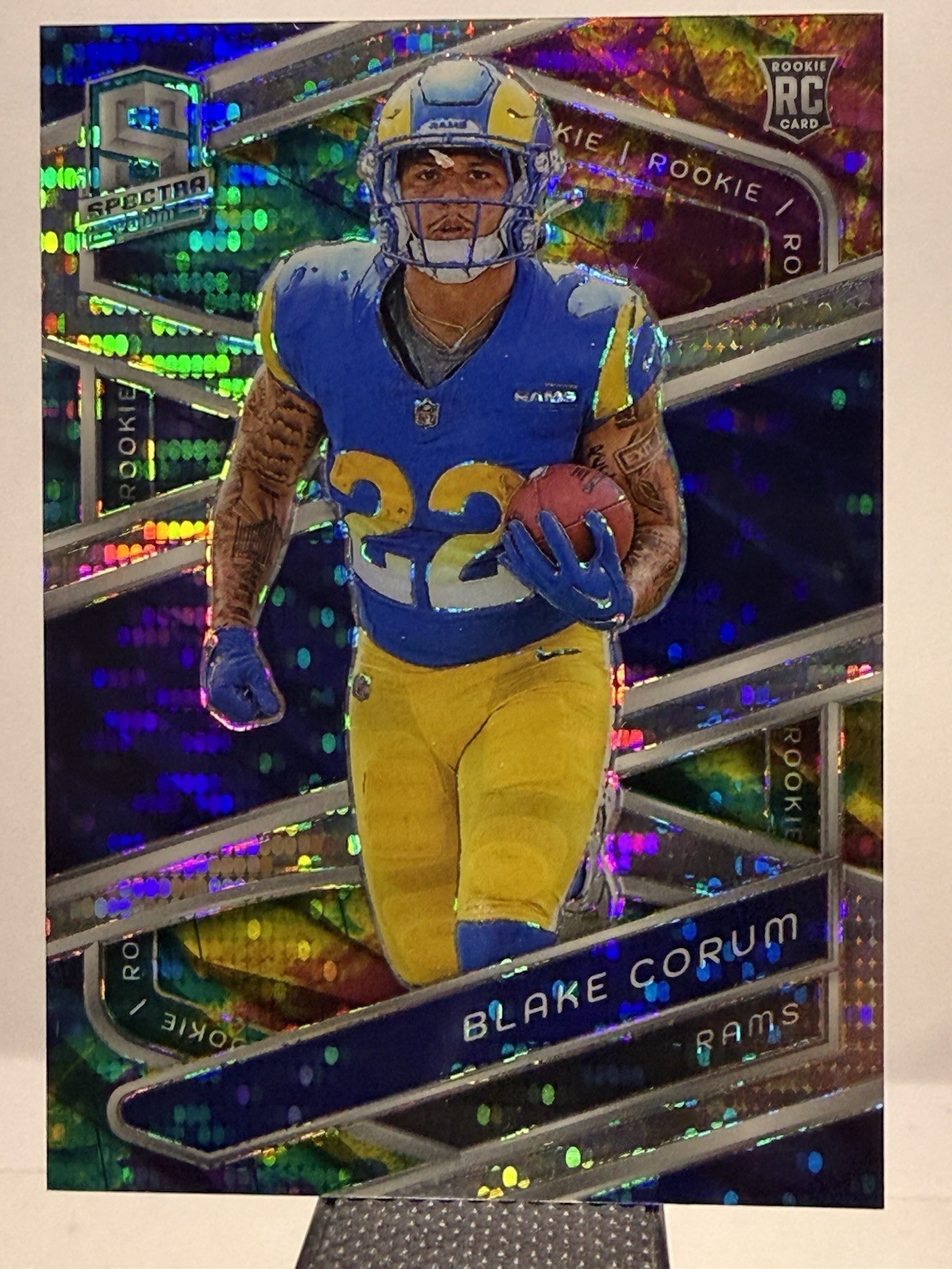 2024 Panini Spectra - Rookies Blake Corum #135 Celestial Prizm 82/99 (RC) Rams