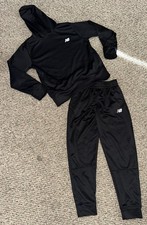 New Balance Sweatsuit Youth Fleece Lined Hoodie Jogger Pants Tracksuit Set Sz 10