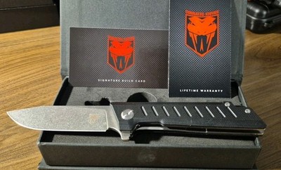 Cobratec Knives Riptide Linerlock Black G10 Folding D2 Steel Knife 