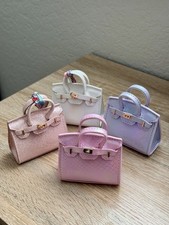 Handcrafted Mini Designer Inspired Bag Charm Accessory Keychain set of 4