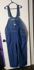 New Liberty Bib Overalls Men's 42x29 Med Wash Rigid Blue Denim Farmer Carpenter