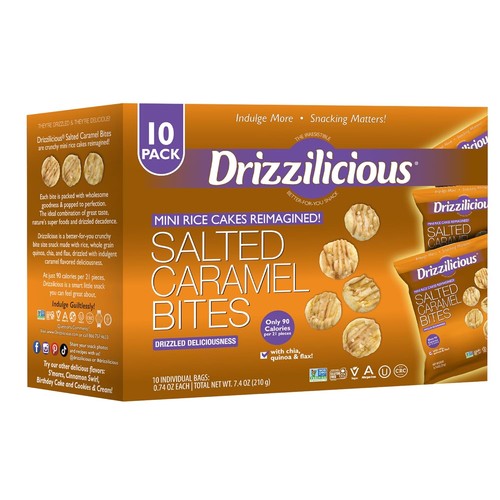 Drizzilicious Mini Rice Cakes Salted Caramel - Crisps, Healthy Snack... 