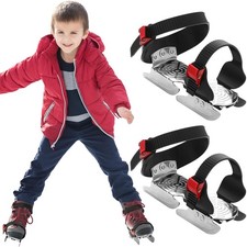 VioraWhite Toddler Ice Skates Adjustable Double Runner 7", Black