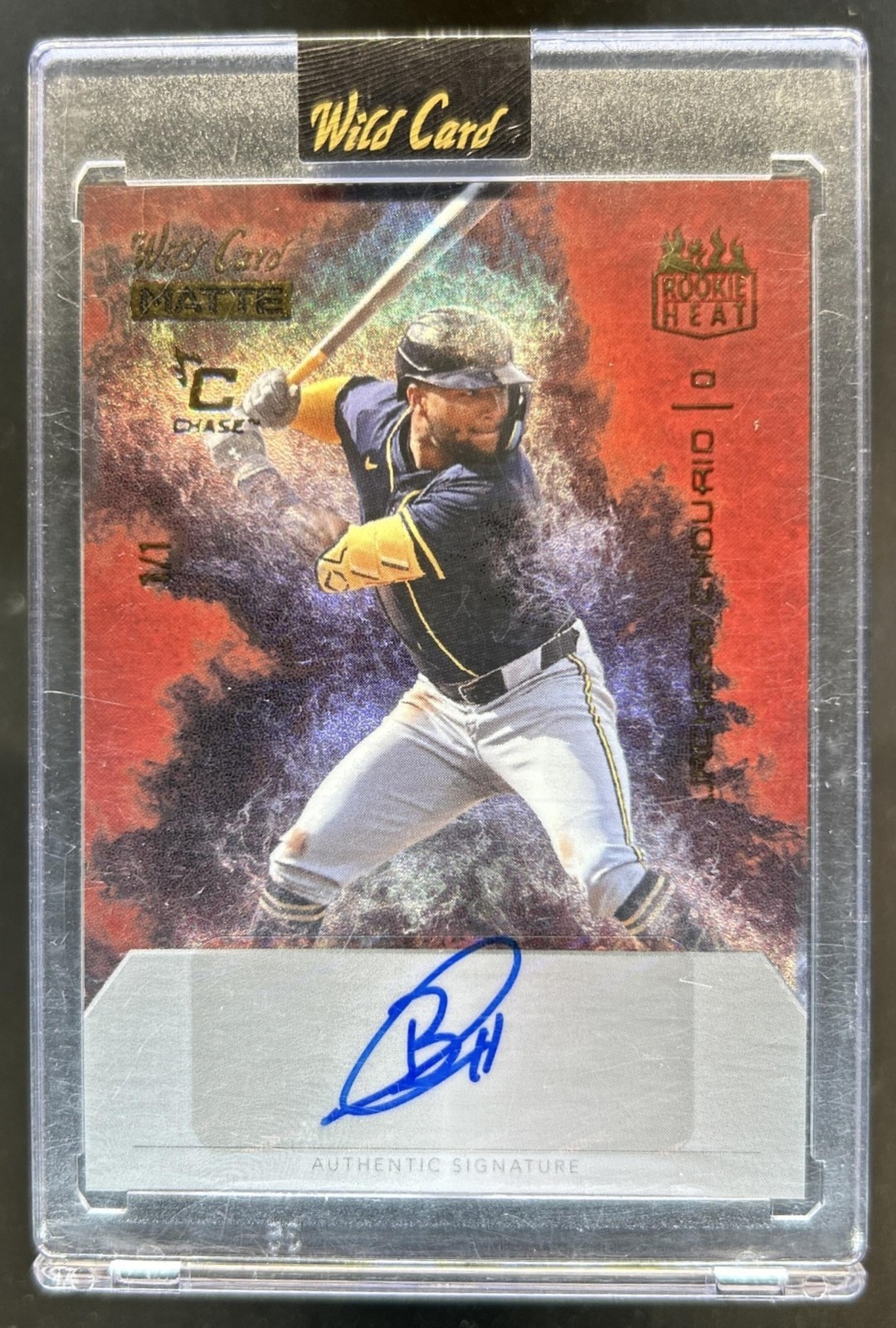 2025 Wild Card Matte Rookie Heat Jackson Chourio Auto Autograph #1/1 Brewers