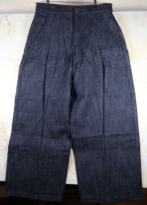 Shinzo Okayama 15oz Raw Blue Pleated Japanese Selvedge Balloon