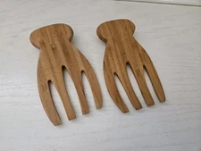 Totally Bamboo Salad Hands Bamboo Salad Server Set Wooden Serving Claws