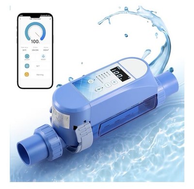 Smart Salt Water Pool Chlorinator System Titanium Cell LED Panel SelfClean App