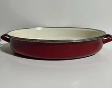 Vitrex Gourmet Vintage Red 13" Oval Baking Dish Pan with Double Handles No Lid