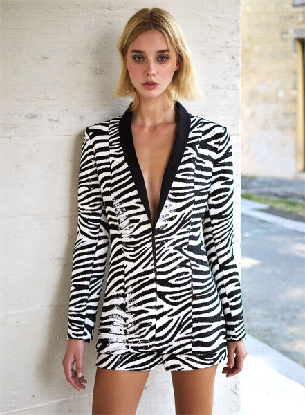 Sass & Bide 'Never Explain' Black & White Sequins Blazer Jacket Size 10