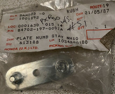 Honda PX50 Number Plate Stay - Part No 84702-197-000ZA - Genuine - New Old Stock