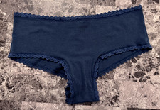 NWOT VICTORIA'S SECRET XL BLUE LACE TRIM CHEEKY PANTIES