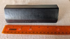 KIO YAMATO branded eyeglasses hardcase. Black leather.
