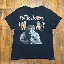 POETIC JUSTICE Chemistry T Shirt Mens L Black Tupac Rap Movie Promo Graphic Tee