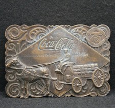 WF05106 AWESOME VINTAGE 1976 **COCA-COLA** BRASS BOTTLE OPENER BELT BUCKLE
