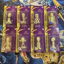 1999 Lot Of 8 Universal Monsters Glow In The Dark Little Big Heads NEW VERY RARE
