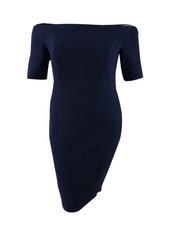 Calvin Klein Women's Off-The-Shoulder Crepe Dress (2, Navy)