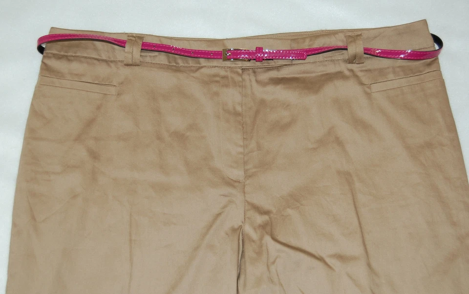 Bermudas a medida para mujer GEORGE gamuza camel 18 CINTURÓN ROSA bolsillos simulados Foto 2 de 4