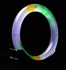 Natural Multicolor Jade Jadeite Gemstone Bangle Bracelet 56-62mm Women Jewelry