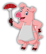 Funny Pig Chef Car Bumper Sticker Decal