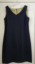 Danny & Nicole Shift Classic Dress Women 10 Blue Sleeveless Zip Back V-Neck